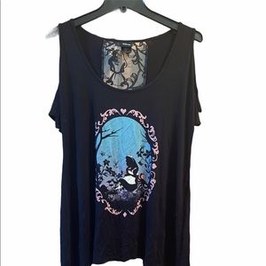 Disney Alice cold shoulder top size XL